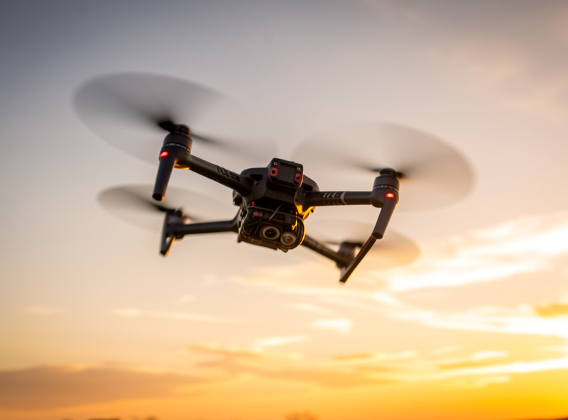 A snappy 5-inch FPV freestyle quad accelerating hard against an open sky