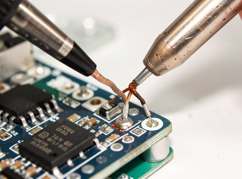 Desoldering three FPV motor leads from the ESC pads with flux and braid