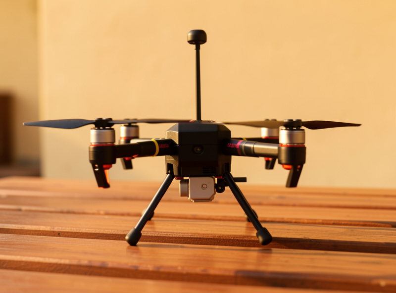 A completed 7-inch long-range FPV quad ready for its first arm, GPS antenna mounted high on the frame